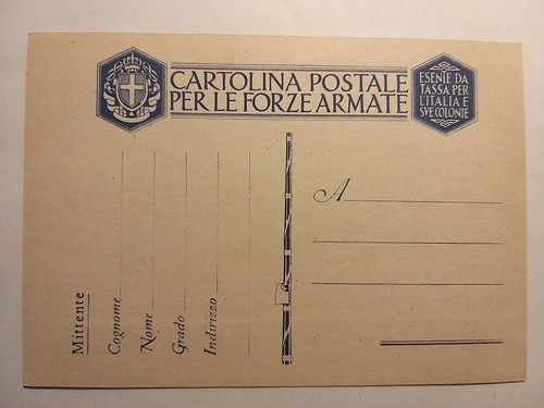 Cartolina postale per forze - postale,