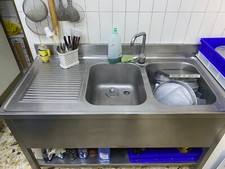 Lavello Inox 2 Vasche con gocciolatoio laterale - Adatta a ristorazione