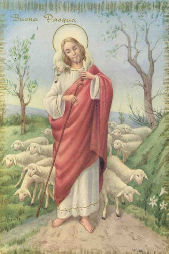 Cartolina buona pasqua - pasqua, croce