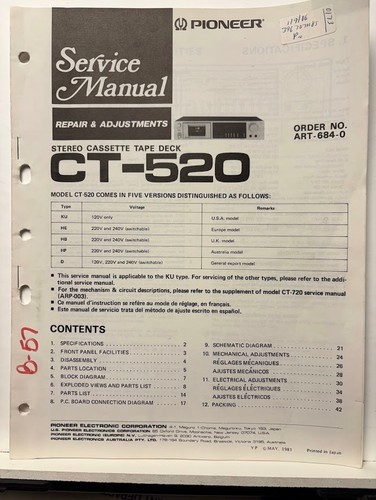 Manuale servizio originale - manuale,
