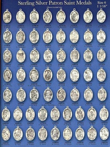 Collana medaglia ovale santo