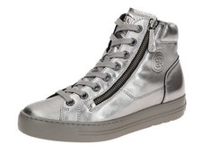 Stivaletto Paul Green argento pelle sneaker alta stivaletto con lacci plateau