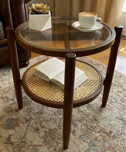 Tavolino laterale rattan - laterale, metà