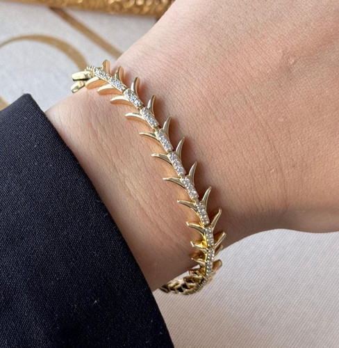 Bracciale catena foglia - bracciale,