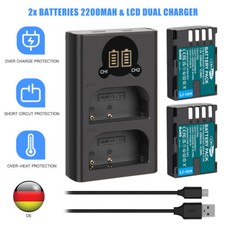 2x batteria DMW-BLF19E BLF19 per Panasonic Lumix DMC-GH3 GH4 GH5 G9 & doppio caricabatterie