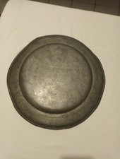 Piatto Peltro Punzonato Antico