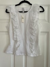Top Anthropologie bianco con