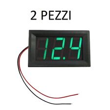 2 PEZZI Voltmetro digitale mini 4,5-30V led verde pannello moto auto camper