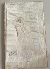 Romano Rossini disegno bozzetto incollato su cartoncino