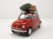 Modellino auto Fiat 500 L 1968 rosso con albero di Natale 1:18 Norev