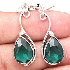 Pietra preziosa diopside cromata regalo fatto a mano per lei orecchini...