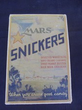 Scatola caramelle vintage colorata Mars Snickers da 24 5¢ - anni 30/40 - *vuota*