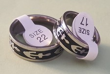 Coppia Anelli Affettivi - Amicizia - Partner - unisex Acciaio/Nero misure 17-22.