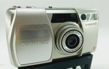 Olympus superzoom anni 80 fotocamera 35 mm punta e scatta pellicola TESTATA 