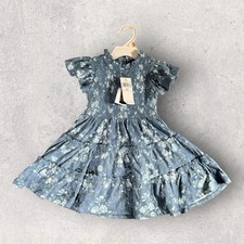 Polo Ralph Lauren bambino 2T vestito bambina cotone fumè floreale nuovo con etichetta blu