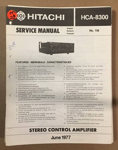 Hitachi hca 8300 - hitachi, hca-8300