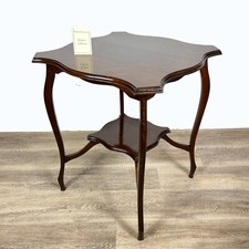 Tavolino tavolo antico da salotto soggiorno in legno mogano quadrato inglese 900