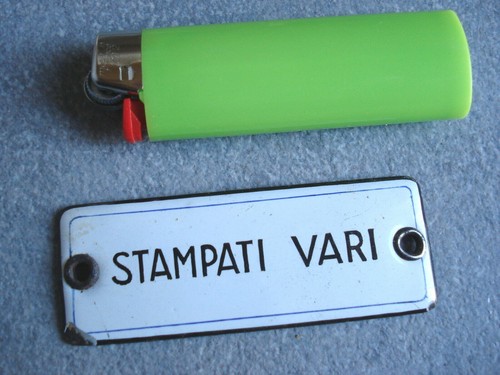 Vecchia targa stampati - vecchia, "