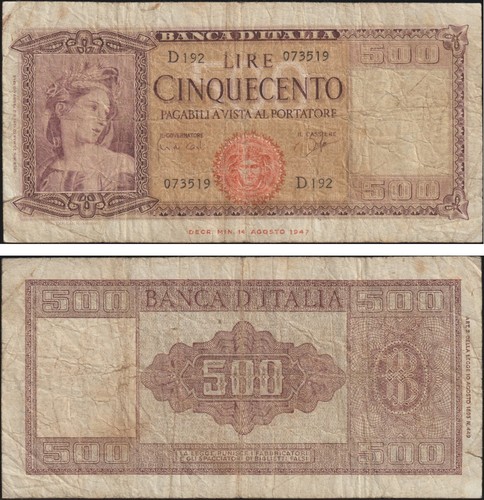 500 lire 1961 italia - lire, 23/3/1961