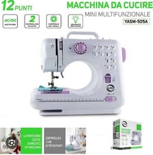 MACCHINA DA CUCIRE PORTATILE CON PEDALE 2 VELOCITÀ E 12 PUNTI CUCITO