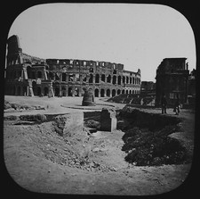 THE ROMAN COLOSSEUM NO1 ROME ITALY C1890 OLD PHOTOGRAPH Magic Lantern Slide