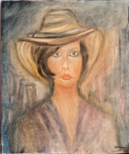 quadro RINO FERRARI  OLIO SU TELA IMMAGINE DI GIOVANE DONNA