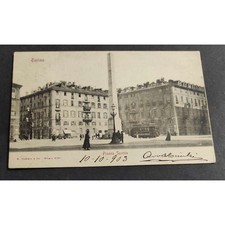 Cartolina Torino - Piazza Savoia - Tram