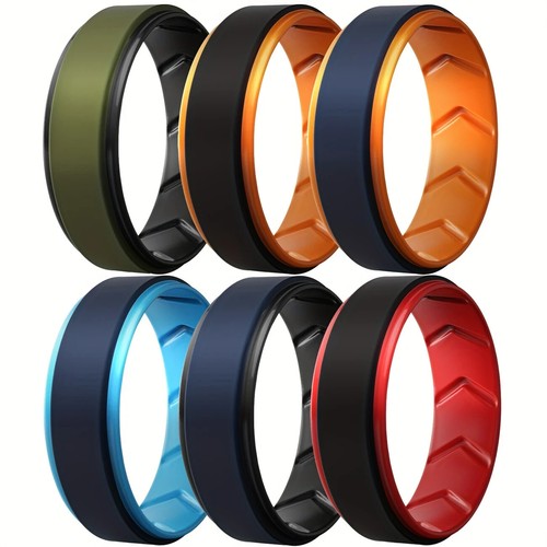 Men silicone ring wedding - men's,