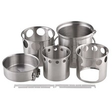 Combinazione Pentola e Stufa a Legna in Acciaio Inox per Pasti da Esterno