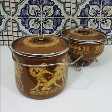 SILTAL Set Pentola E Scolapasta smaltata By Carla Agnelli vintage Made in italy
