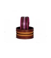 Bracciale in vera pelle con zip colorata