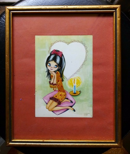 Quadro disegno ricamato cuore - quadro,