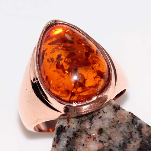 Anello uomo ambra - , placcato
