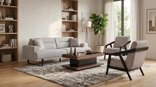 Set divano grigio tessuto - set,