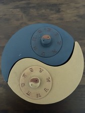 Rara teiera cinese artigianale Zisha Yin Yang argilla tai chi pot cerimoniale OOS