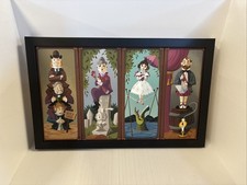 DISNEY Set di 4 RITRATTI HAUNTED MANSION Elasticizzati 12 x 5 pollici Tela ARTE DA PARETE
