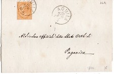 Aquila , 1877 , c. 10 DLR , isolato , sovrascritta a Paganica.