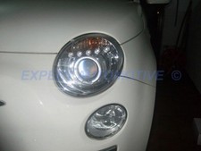 FARI CROMO FIAT 500 DAL 2007---2015 DAYLINE + ANGEL EYES LED DIURNI DAYLIGHT