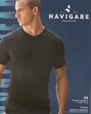 Maglia intima uomo mezza manica caldo cotone Scollo a V navigare 112