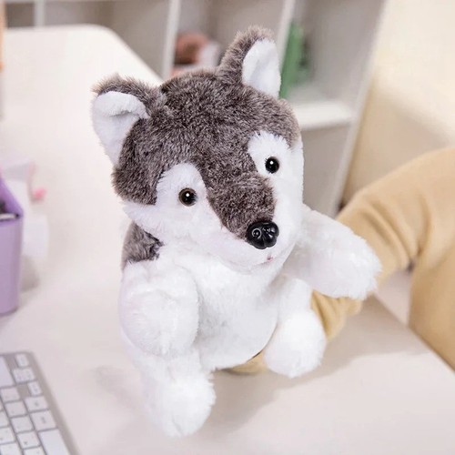 Peluche pupazzi mano husky - pupazzi, a