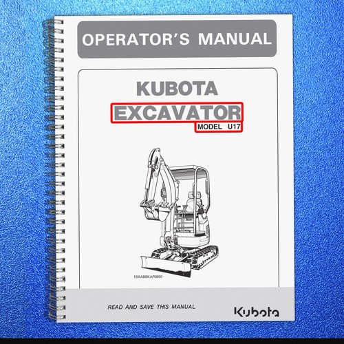 Kubota u17 excavator - u17, operators