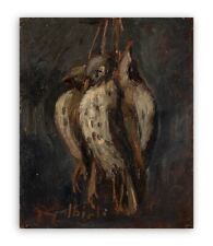 GIACINTO GALBIATI (1908-1992) Dipinto OLIO SU TAVOLA Cacciagione Natura Morta