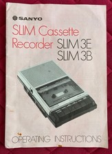 SLIM CASSETTE RECORDER Sanyo - Libretto istruzioni 32 pag. anni '70/'80
