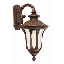 Lampada da Parete Esternaa Lanterna Acciaio Soffiato Bocca Vetro H 47 CM Bronzo