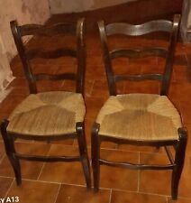 2 sedie antiche rustiche impagliate "veneziane"