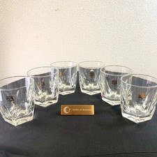 Set 6 bicchieri vintage Japan Suntory Whisky Brandy Rock stampa logo oro 170 ...