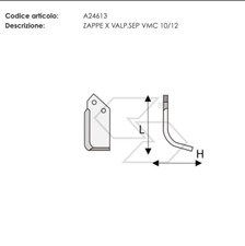 20 x ZAPPETTE ZAPPE MOTOZAPPA MOTOCOLTIVATORE VALPADANA VMC 10 12 H83 L142 50x6