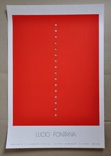 Lucio Fontana, poster originale mostra Galleria serigrafia su carta traforata