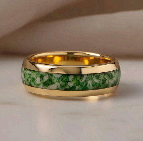 Anello resina verde acciaio - verde,