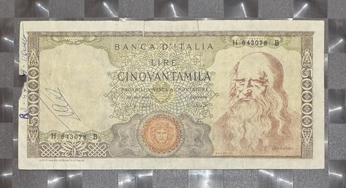 50000 lire leonardo falso - 50000,